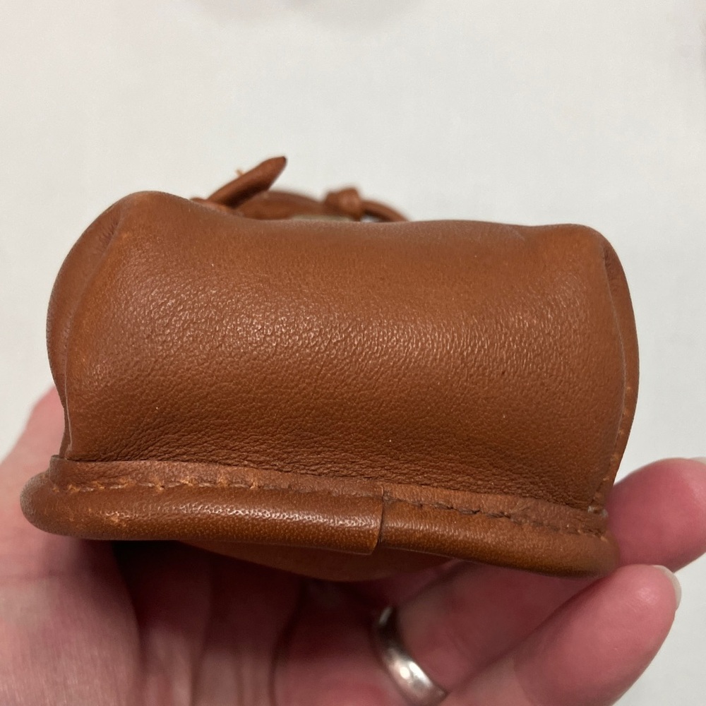 Coach Vintage Mini Backpack Charm Tan Leather Keychain Holder 7253 - Picture 7 of 11